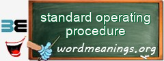 WordMeaning blackboard for standard operating procedure